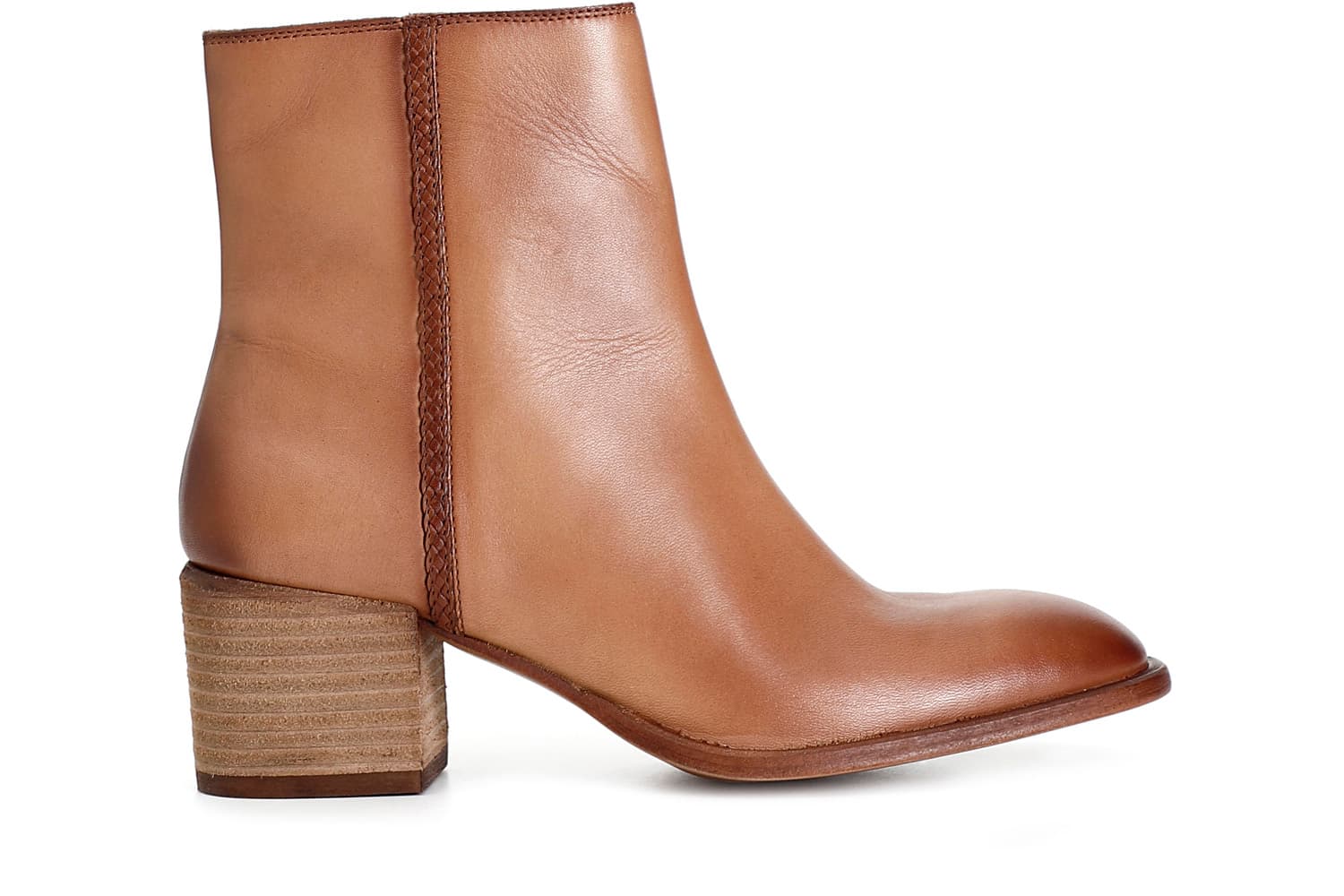 CafèNoir — Tronchetto donna in nappa con treccia a decoro noce
