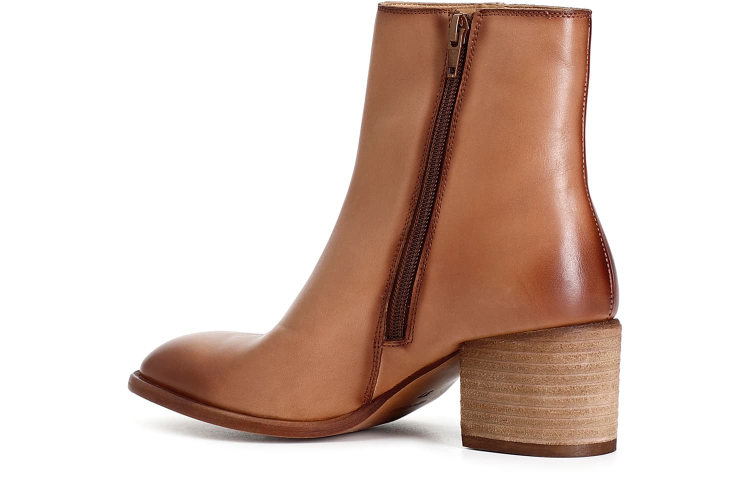Tronchetto donna in nappa con treccia a decoro noce — vista 2