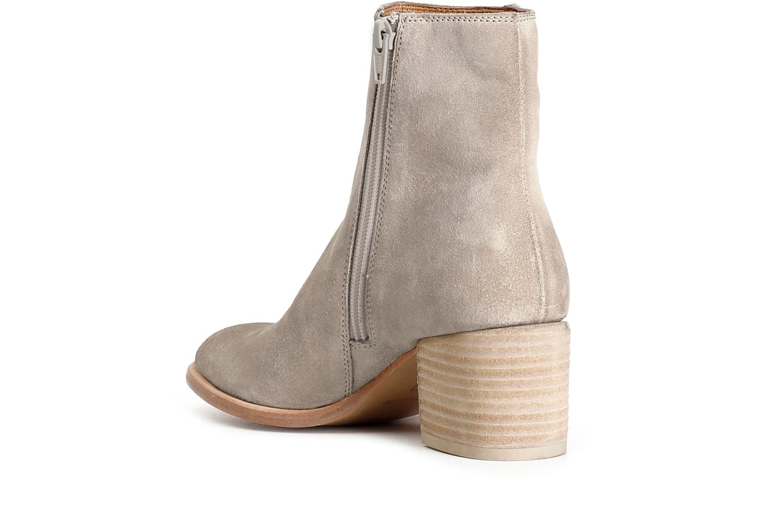 Tronchetto donna in pelle scamosciata con treccia a decoro taupe — vista 2