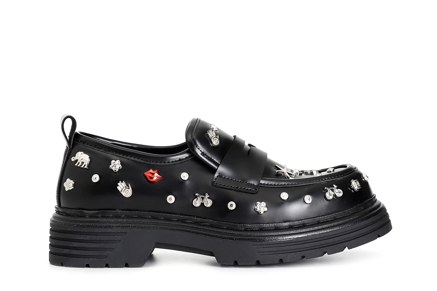 CafèNoir — Mocassino da donna con borchie fantasia nero