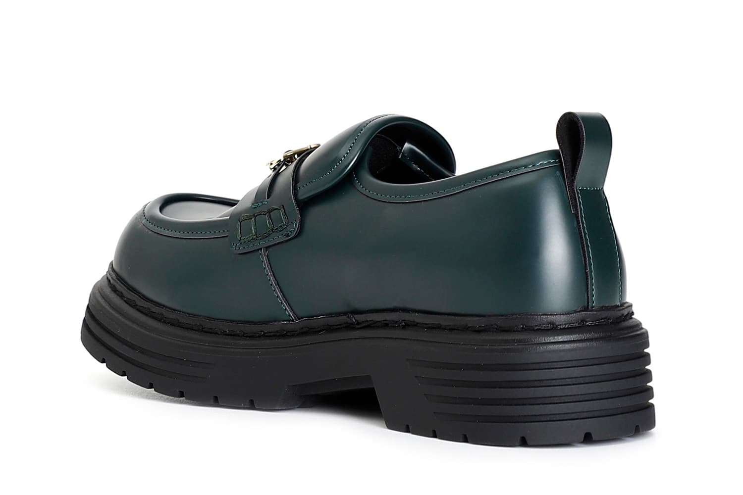 Mocassino da donna in similpelle spazzolato verde — vista 2