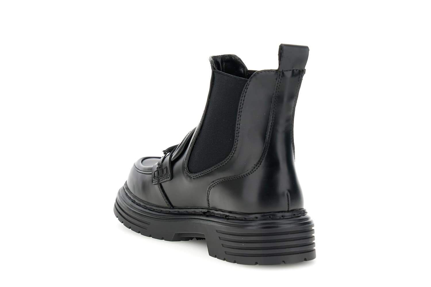 Tronchetto da donna in similpelle spazzolato nero — vista 2