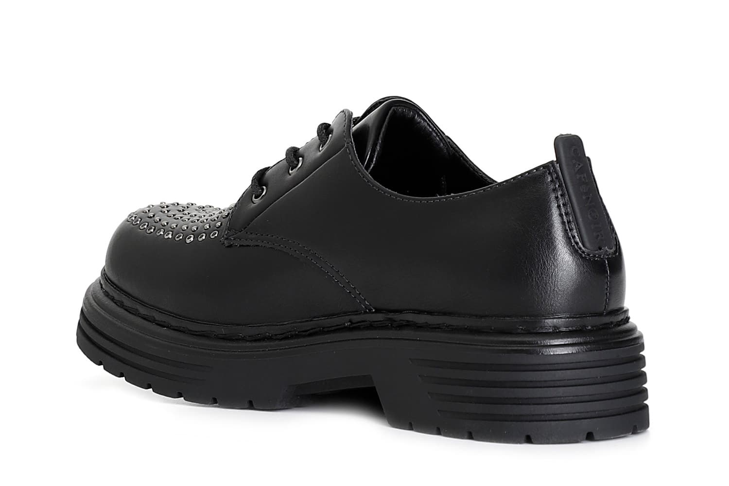 Derby da donna con microborchie sul davanti nero — vista 4