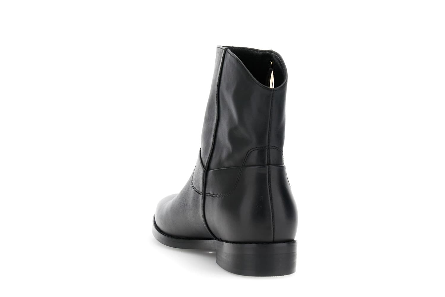 Tronchetti in pelle con accessorio dorato nero — vista 4