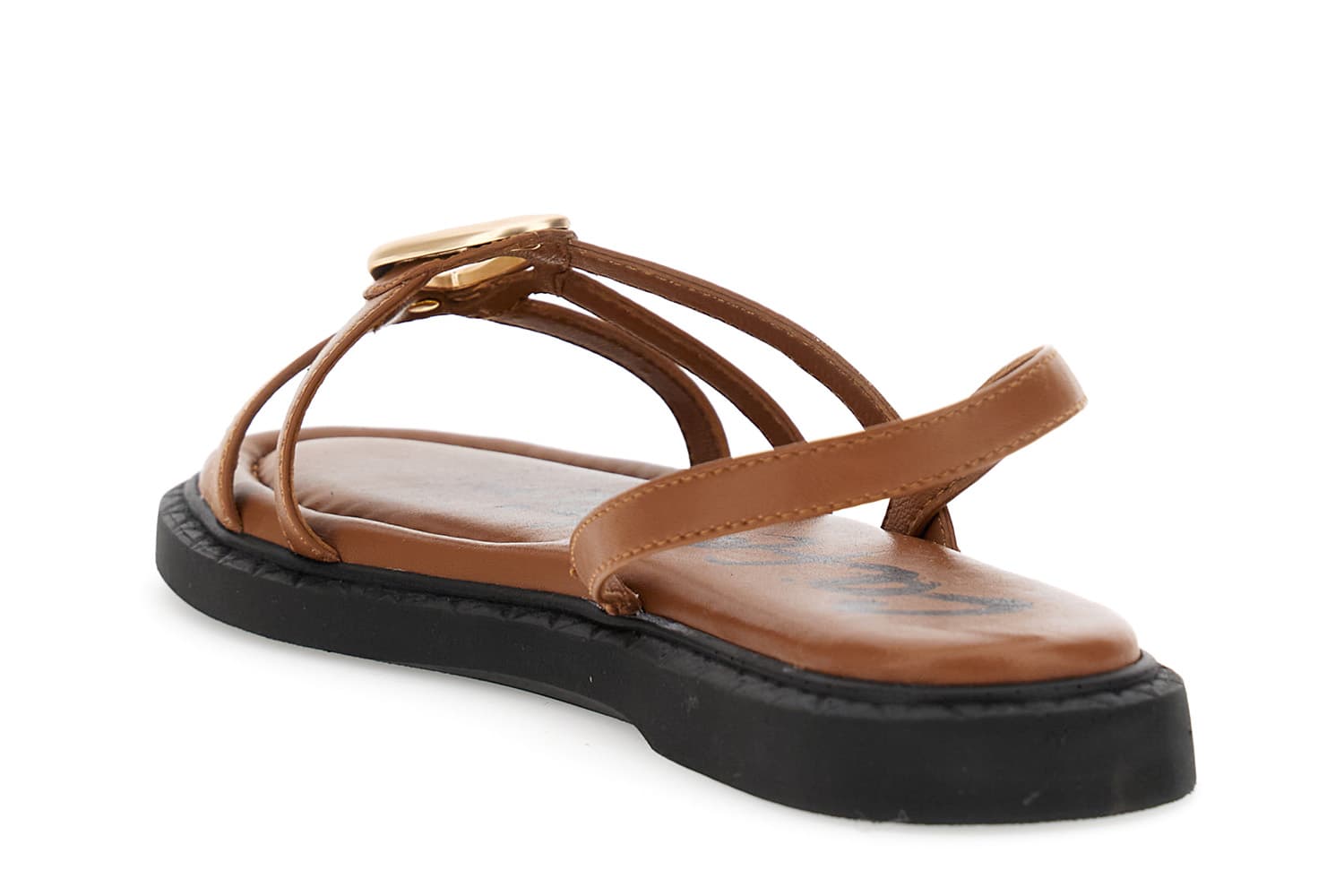 Sandali in nappa con accessorio cuoio — vista 2