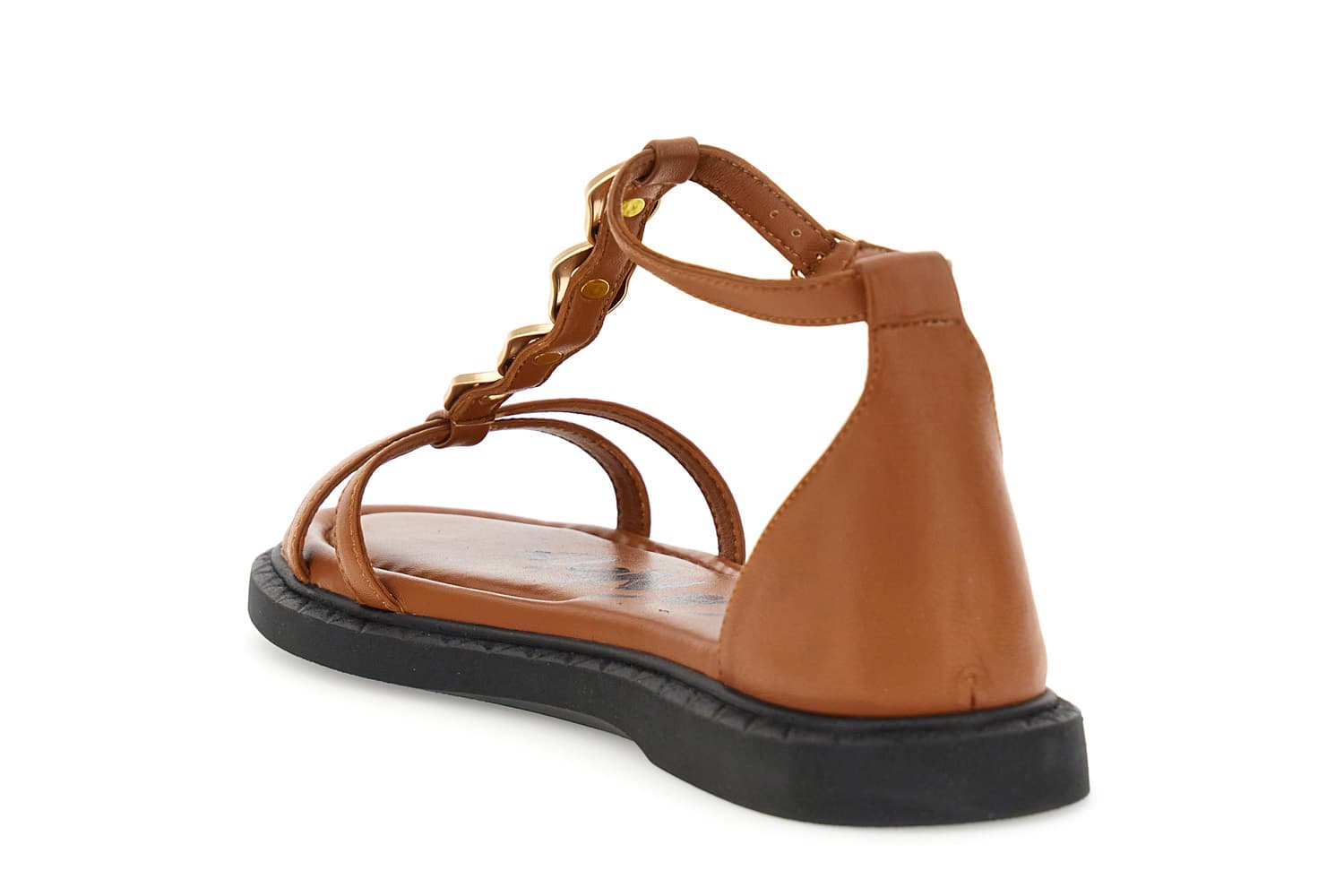Sandali in nappa con accessori dorati cuoio — vista 2