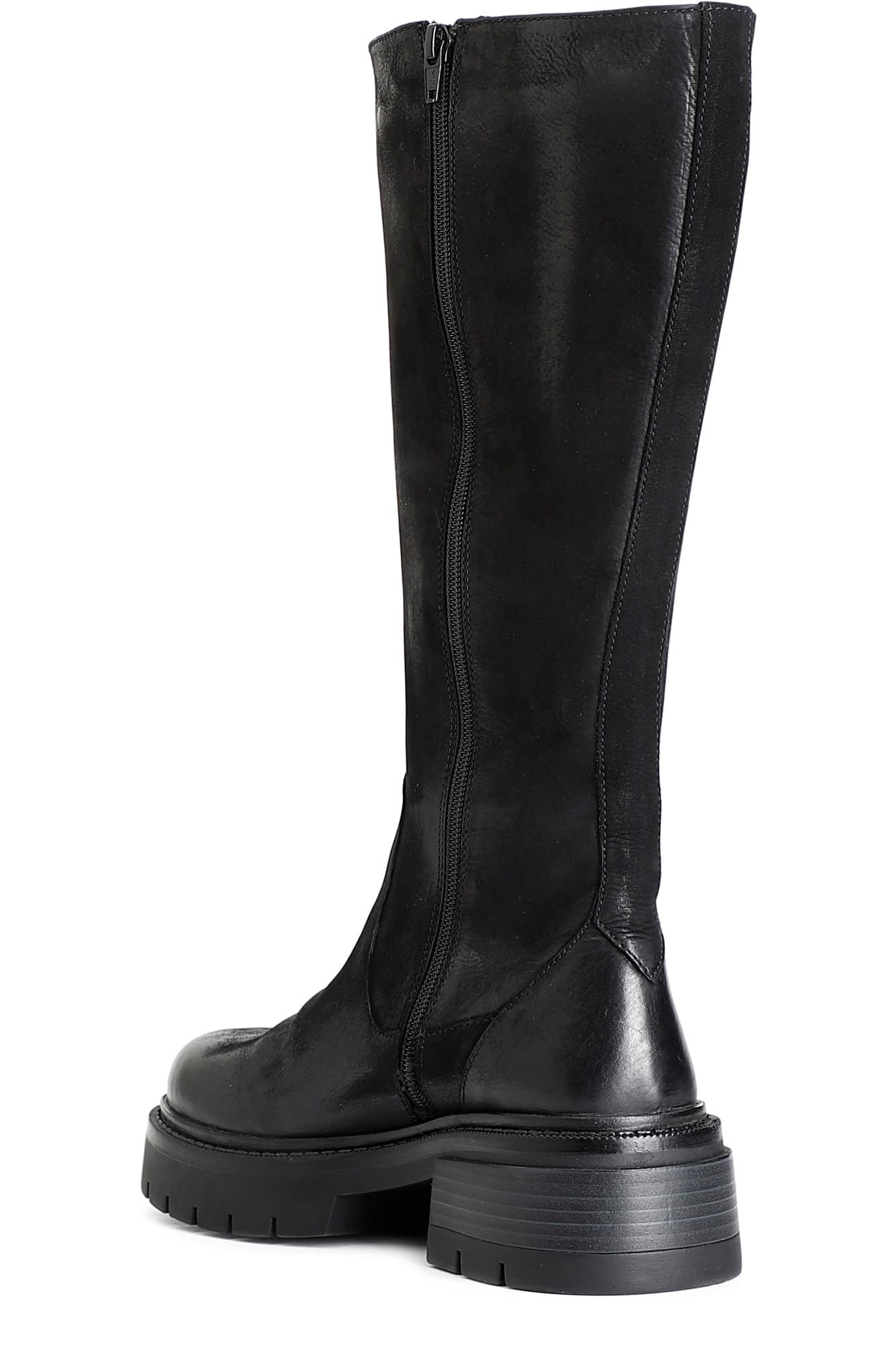 Stivale in nabuk maxi zip nero — vista 2