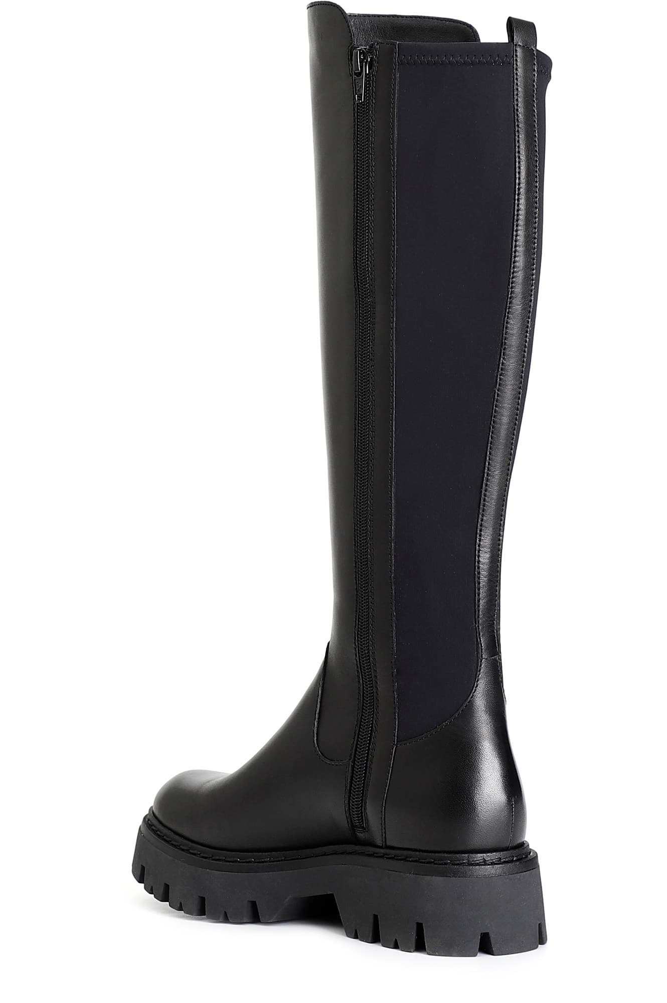 Stivale in pelle e lycra nero — vista 4