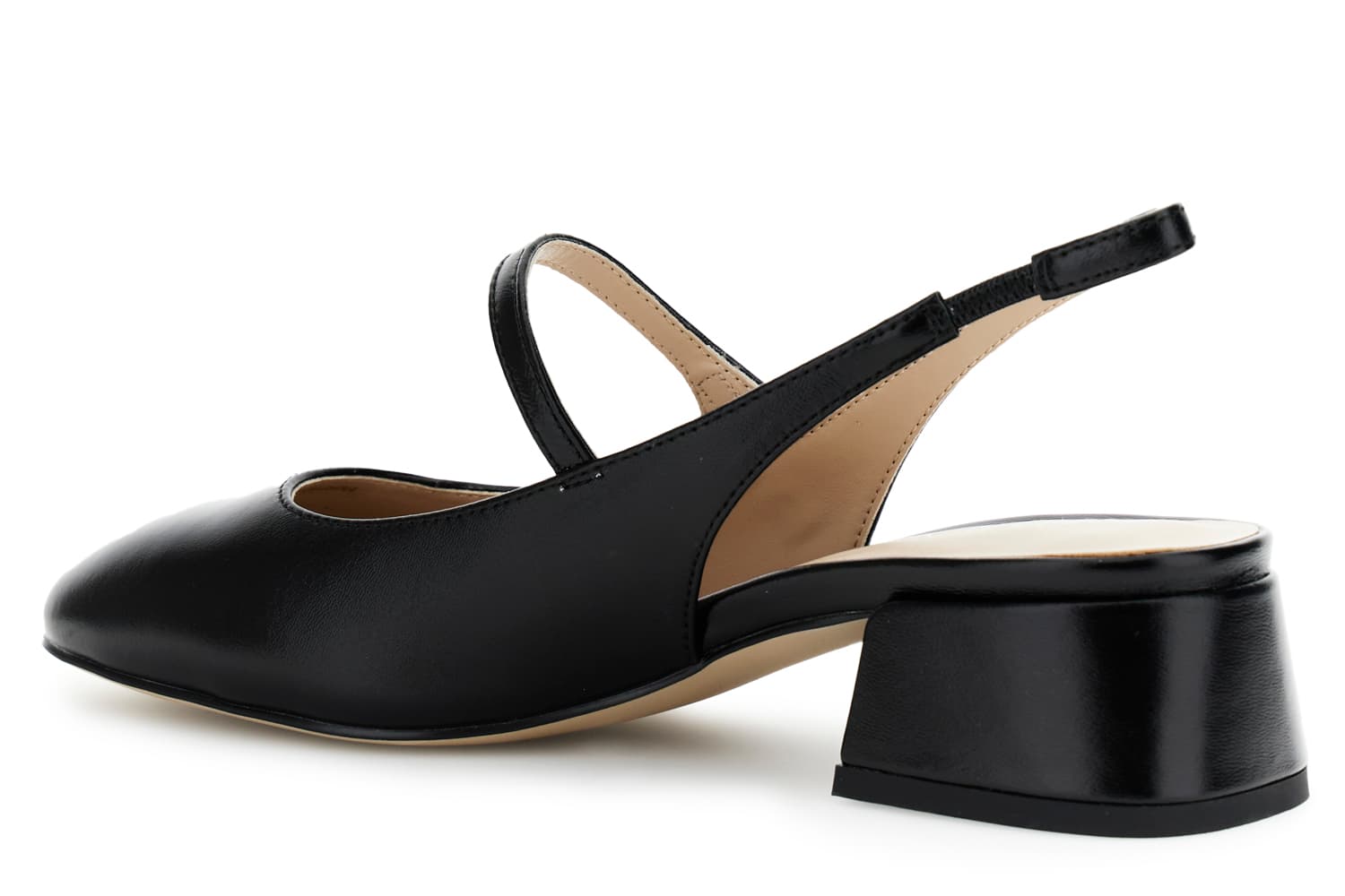 Slingback in pelle vernice con accessorio bottone nero — vista 2