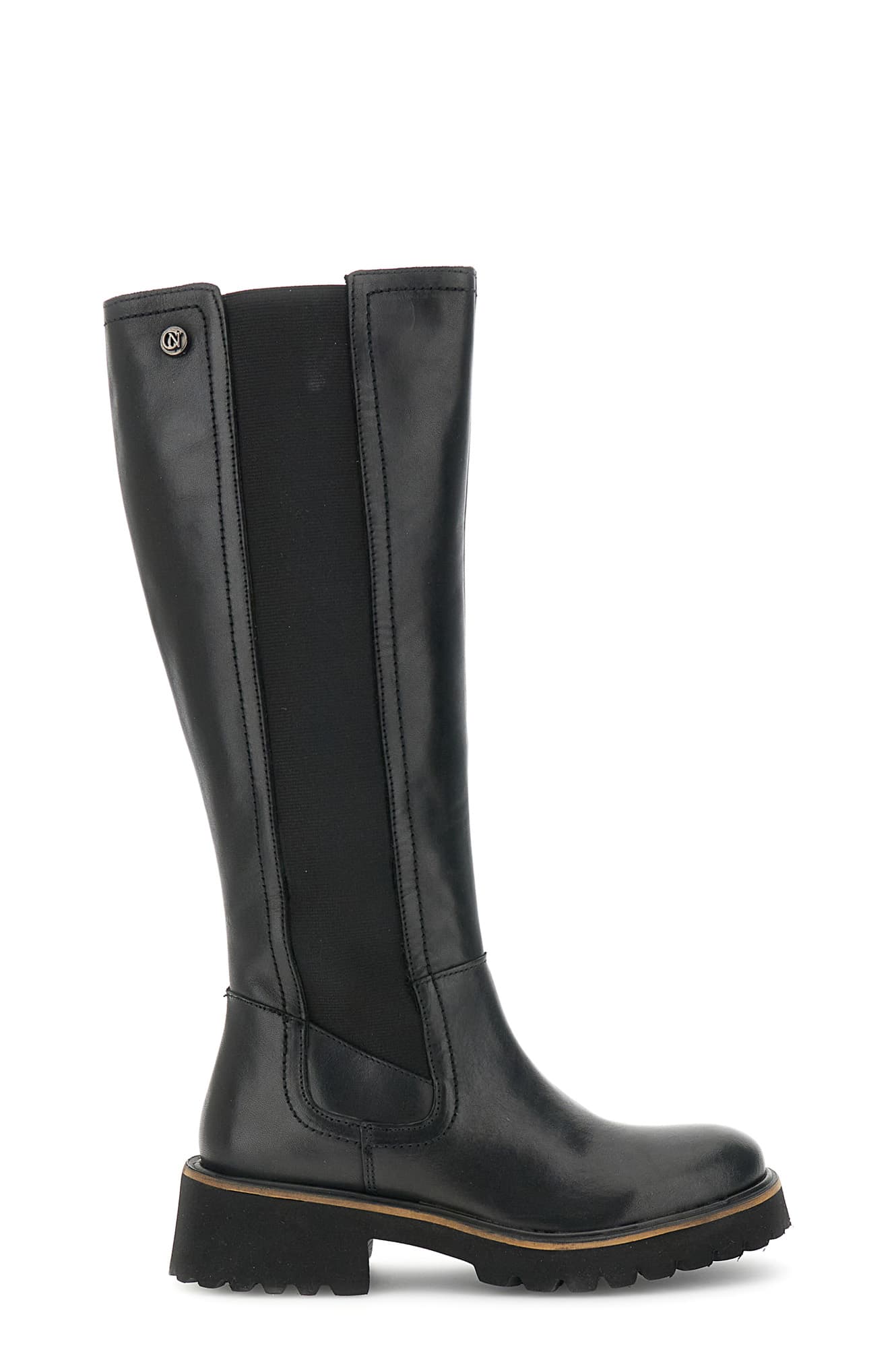CafèNoir — Stivale in pelle con elastici nero