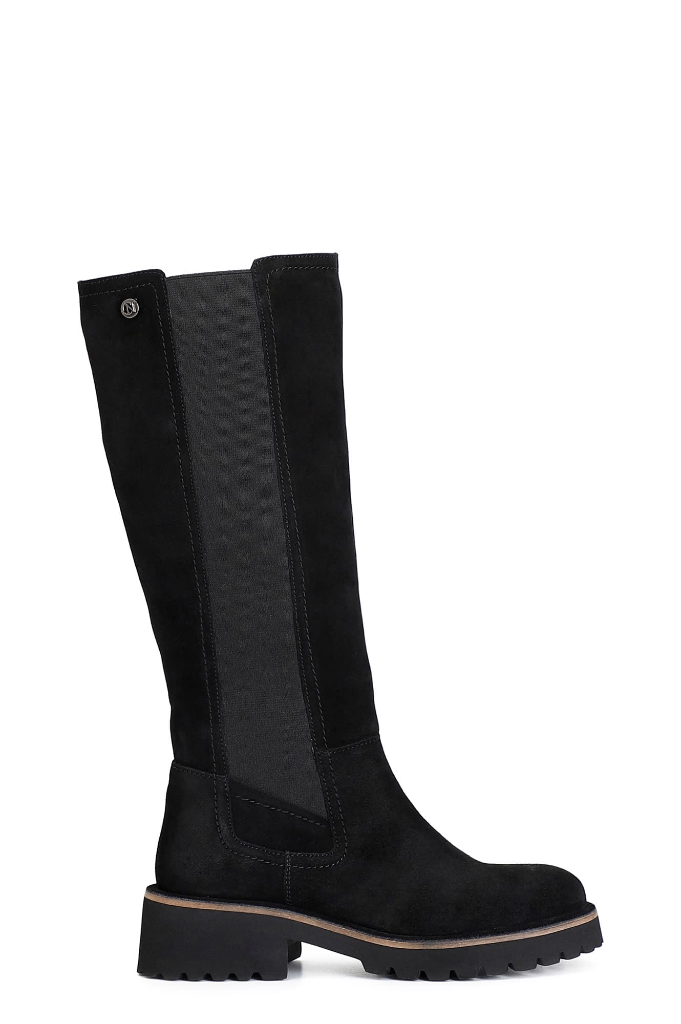 CafèNoir — Stivale in pelle scamosciata con elastici nero