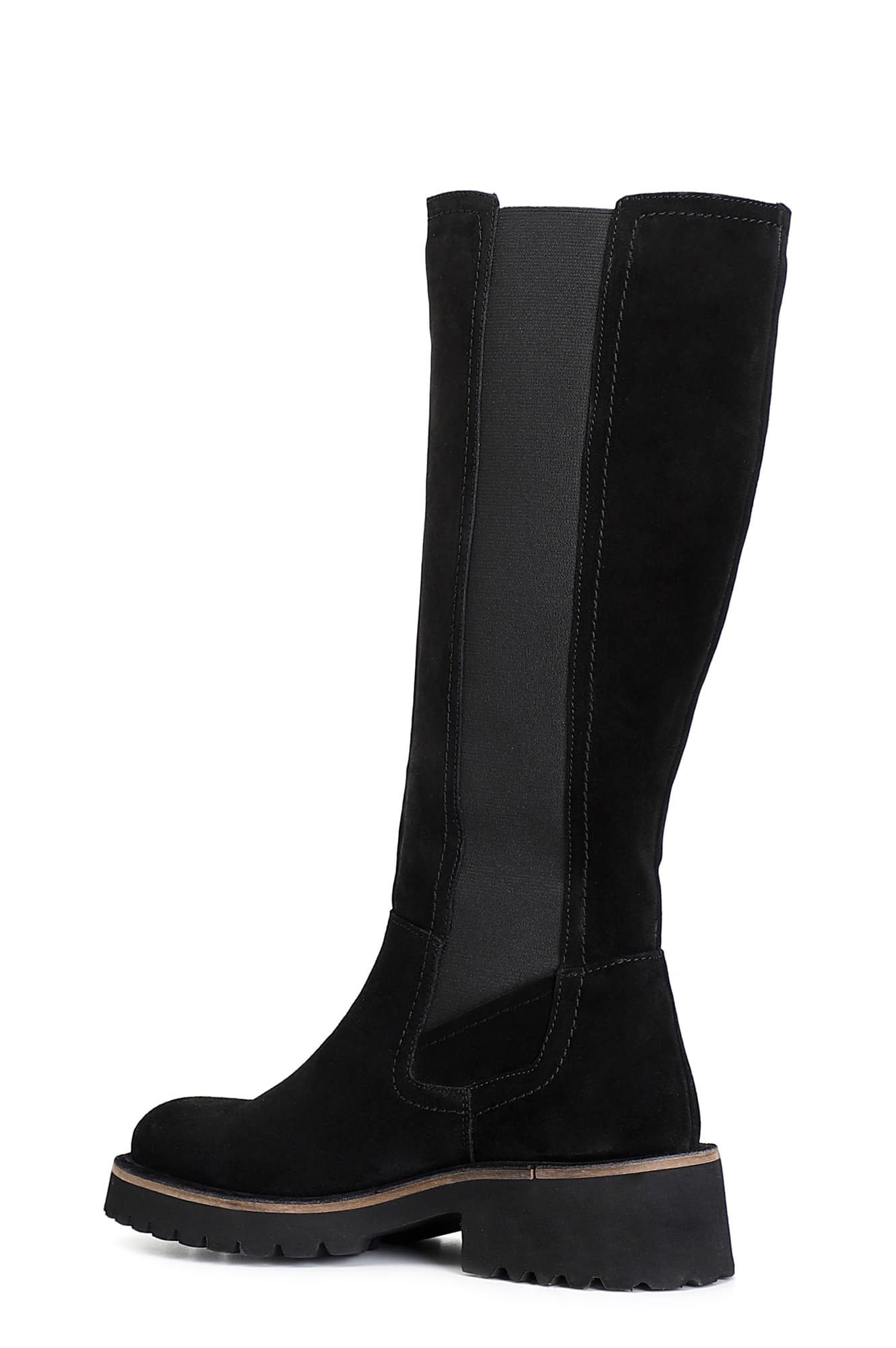 Stivale in pelle scamosciata con elastici nero — vista 2