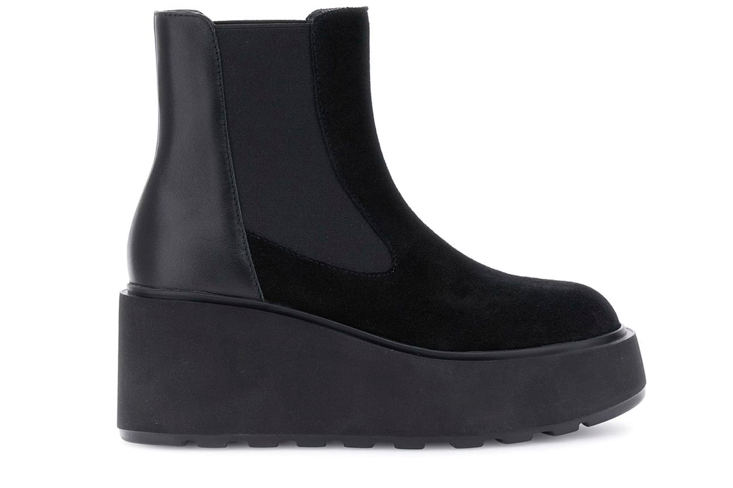 CafèNoir — Tronchetti in pelle scamosciata e pelle con elastico nero