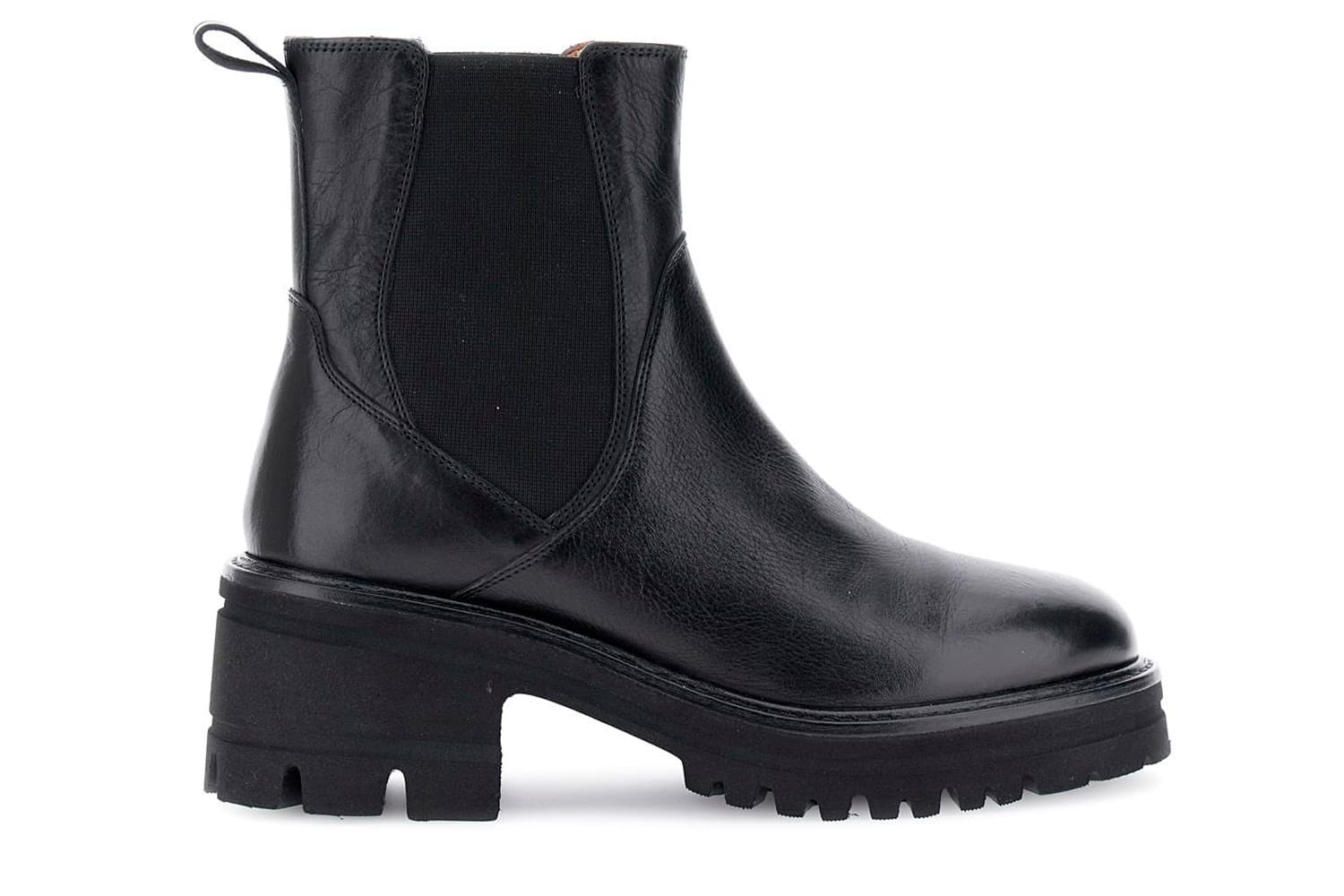 CafèNoir — Tronchetti in pelle con elastico e vaschetta nero
