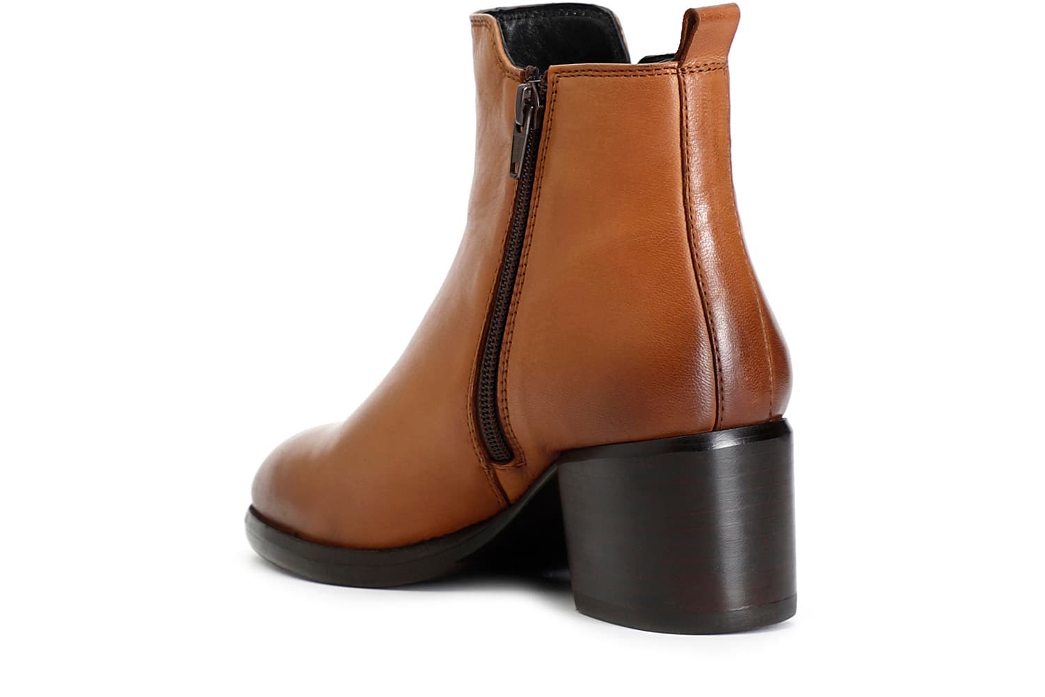 Tronchetto da donna filoforma in pelle cuoio — vista 2