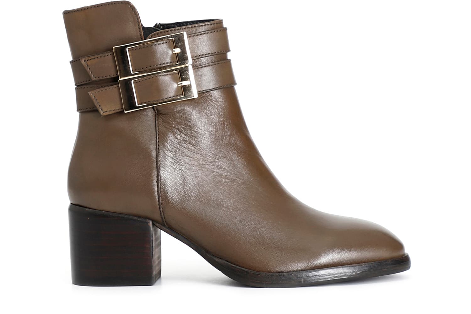 CafèNoir — Tronchetto da donna in pelle con fibbie taupe