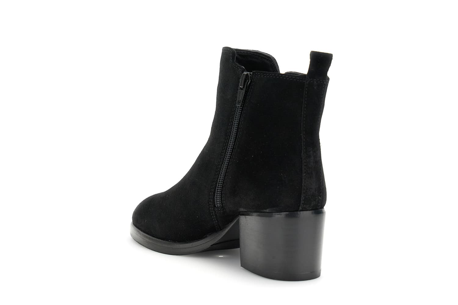 Tronchetto da donna filoforma in pelle scamosciata nero — vista 2