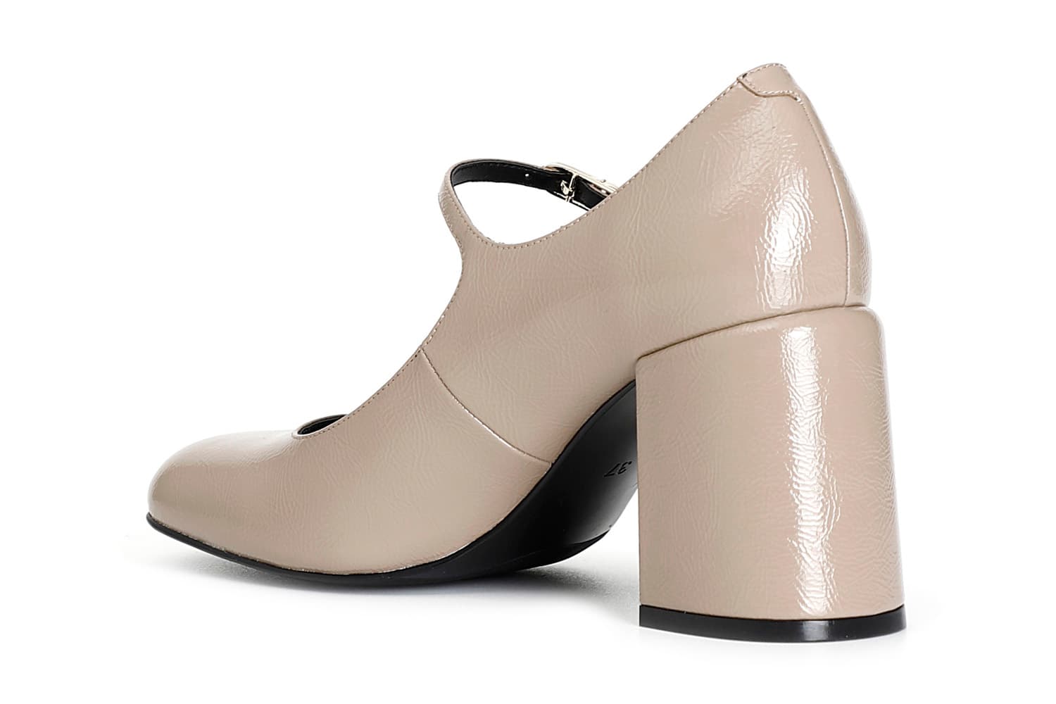 Décolleté con laccio fibbia in pelle naplak taupe — vista 4