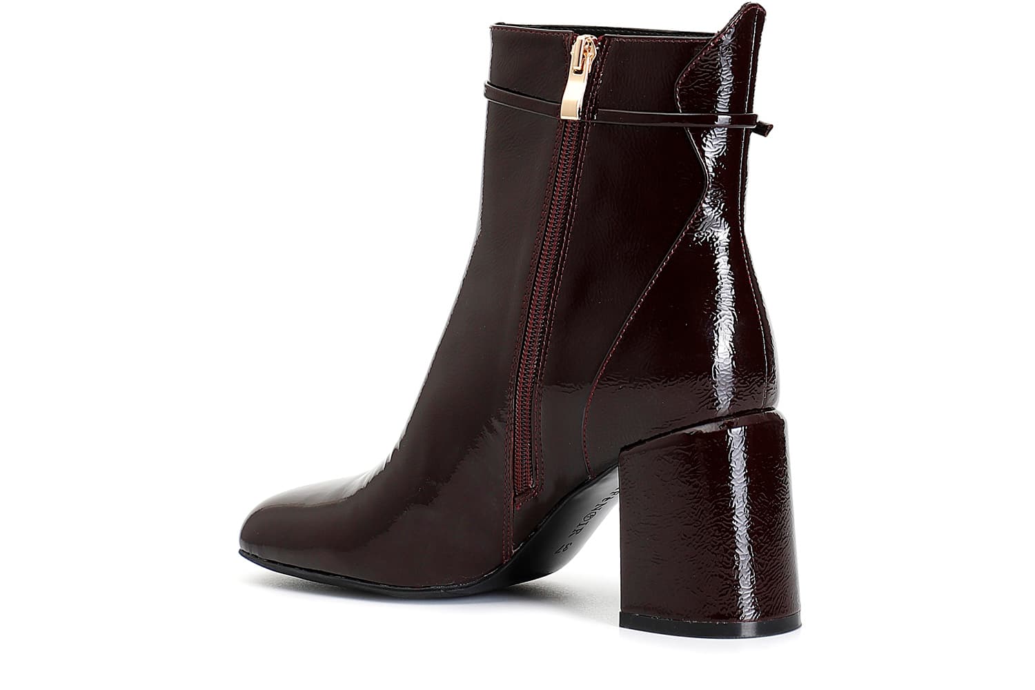 Tronchetto da donna con fibbia in pelle naplak bordeaux — vista 2