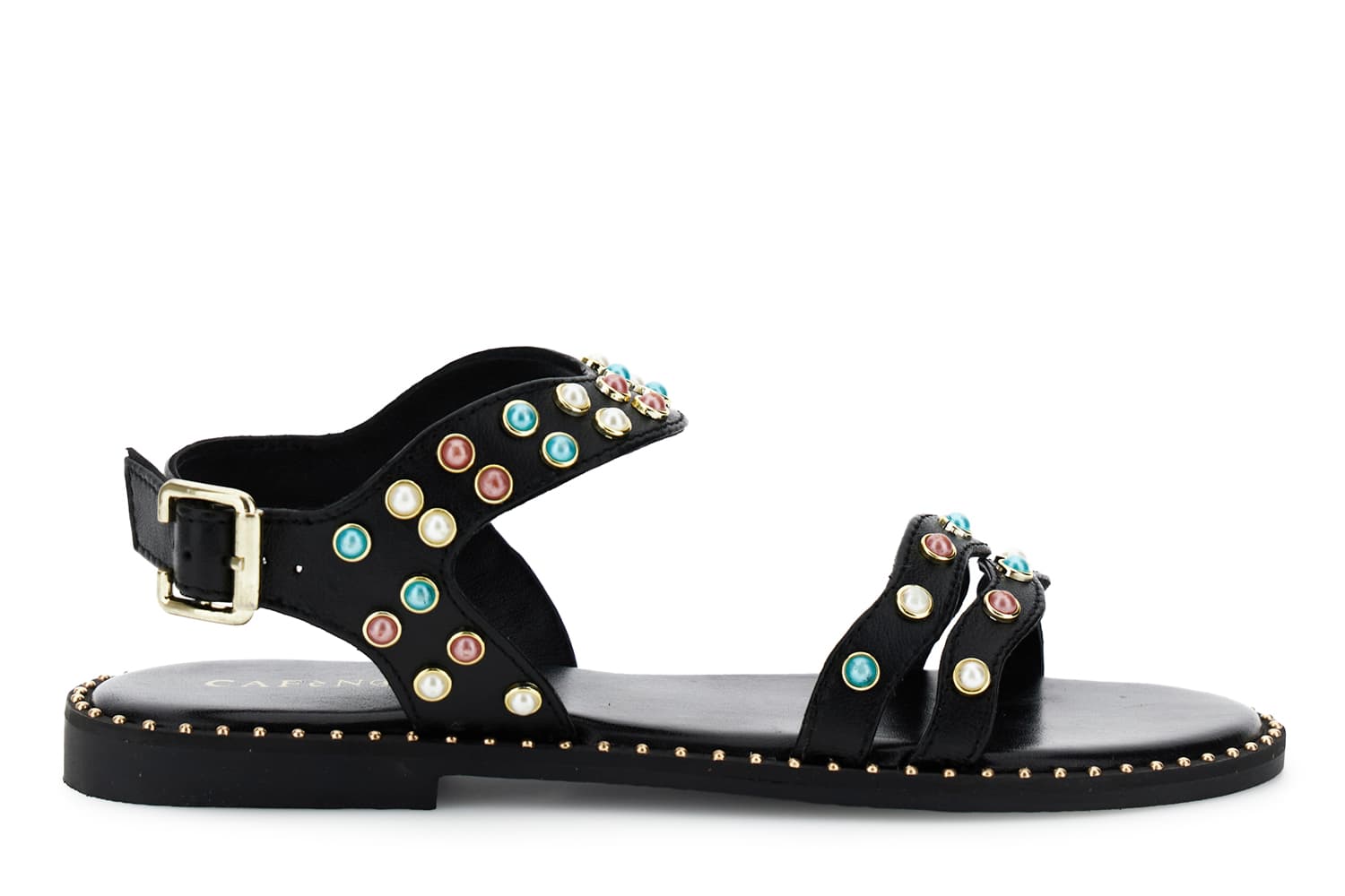 CafèNoir — Sandali gilda in pelle nero