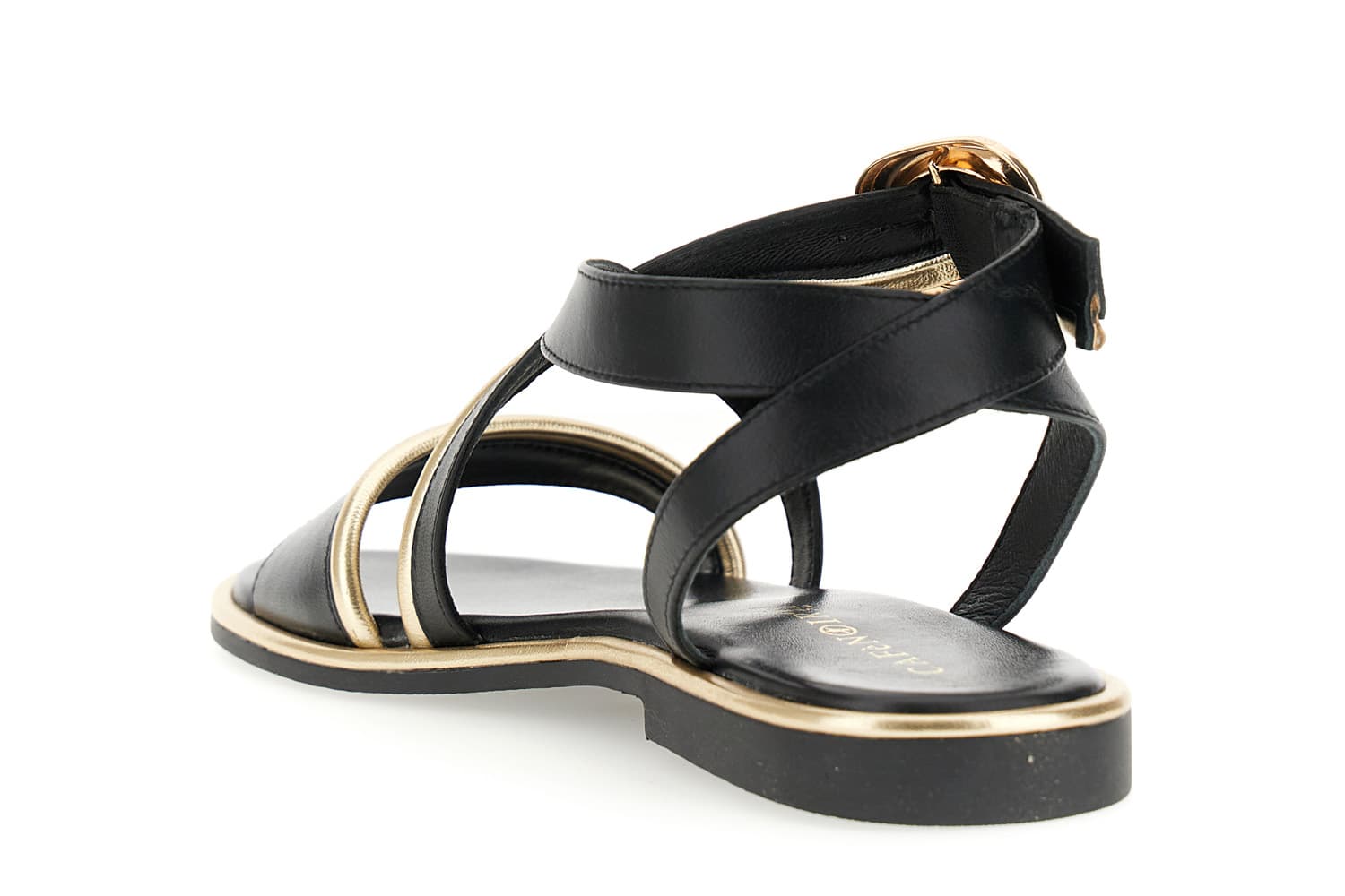 Sandali asimmetrici in pelle nero — vista 2