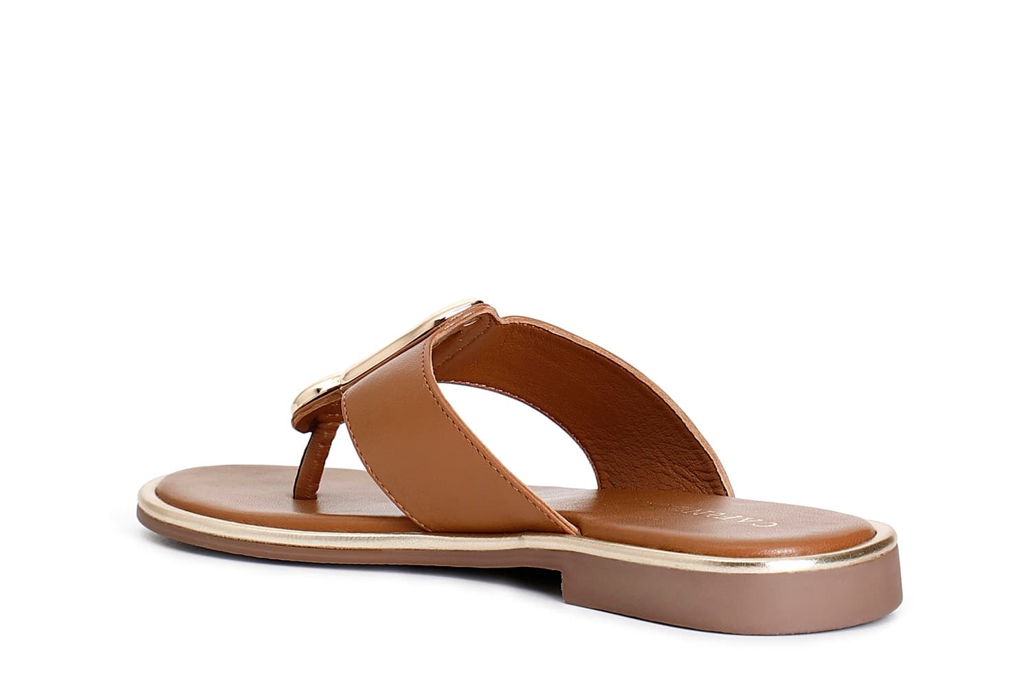 Sandali infradito in pelle con accessorio cuoio — vista 2