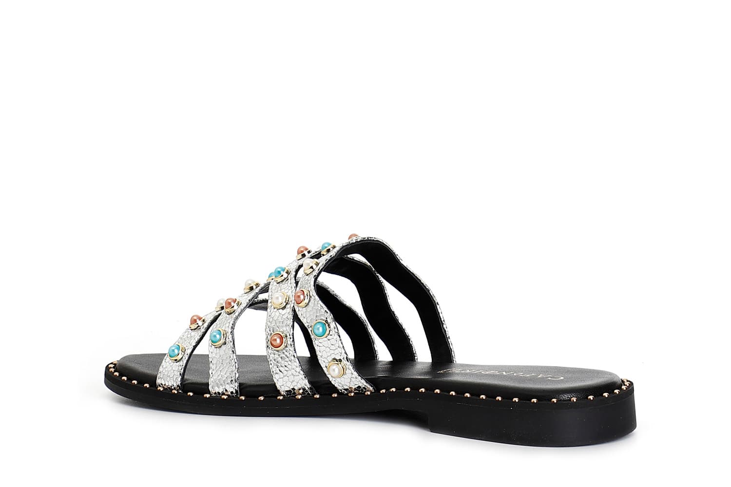 Ciabatta multi listini con cabochon argento — vista 2
