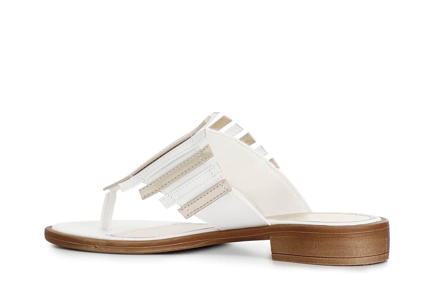 Infradito con tomaia multi listini bianco/oro — vista 2