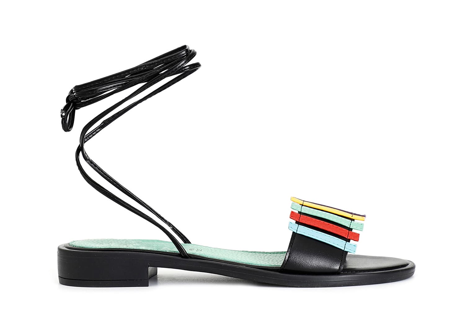 CafèNoir — Sandali alla schiava con tomaia multi listini multicolor
