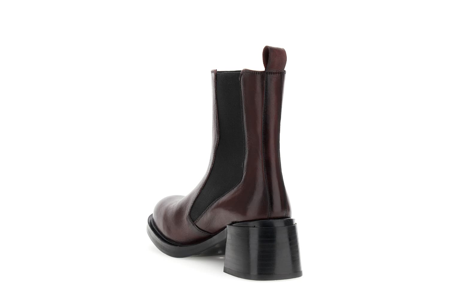 Tronchetti in pelle con elastici bordeaux — vista 2