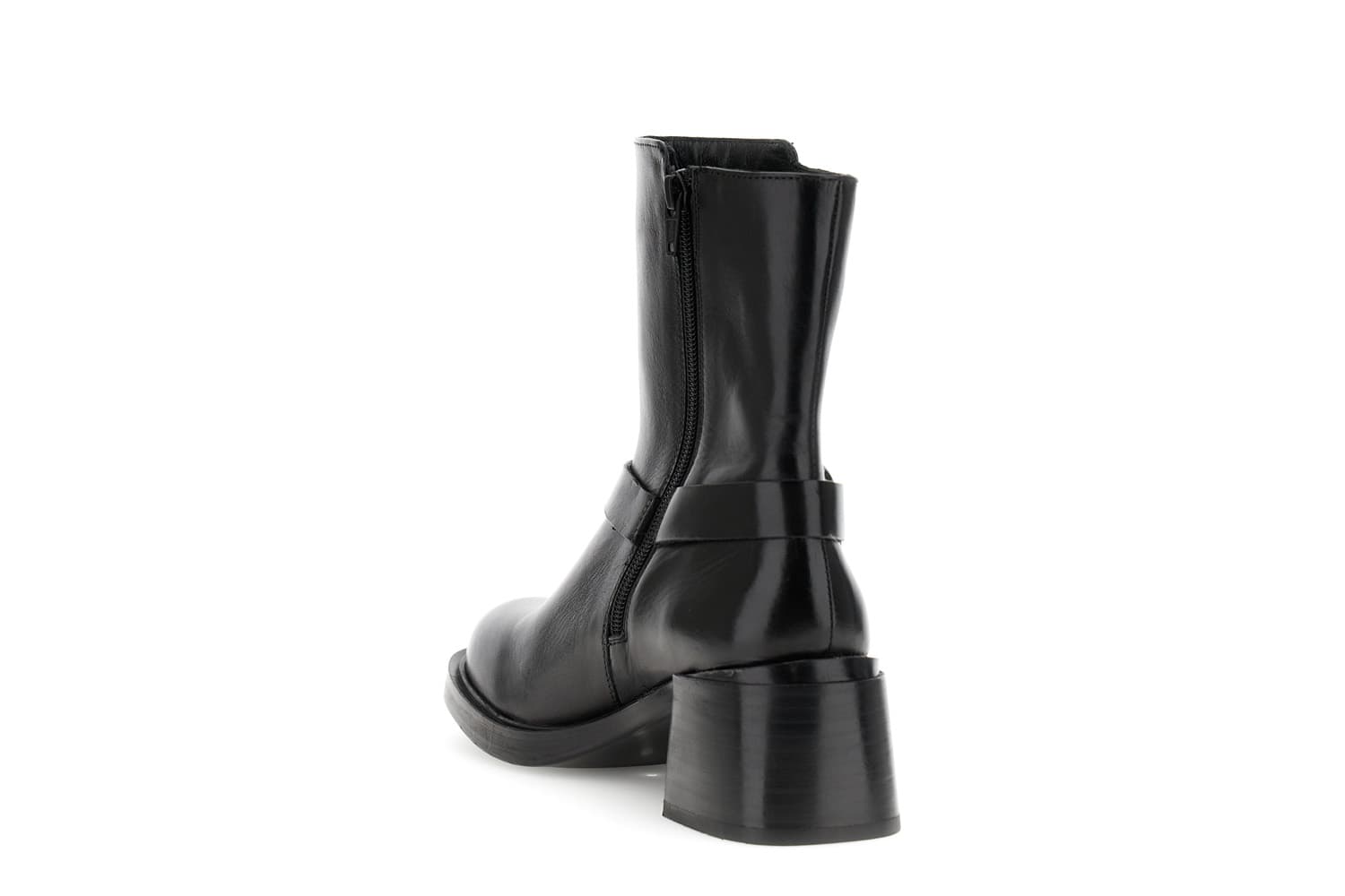 Tronchetti in pelle con accessorio nero — vista 2