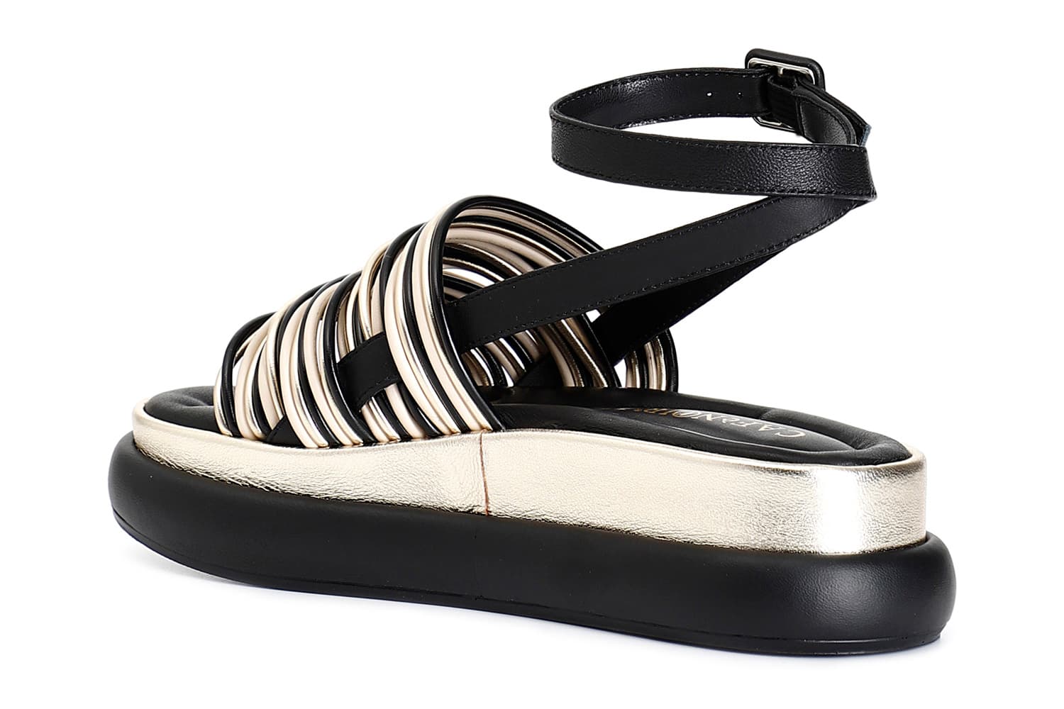 Sandali in pelle multilistini multi nero — vista 2