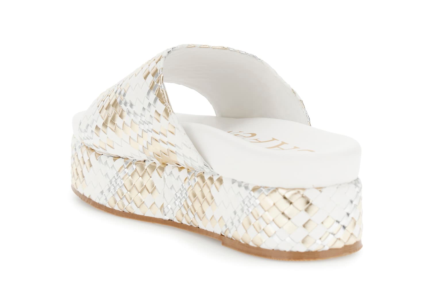 Sandali ciabatta con intreccio in sintetico effetto laminato multi argento — vista 2