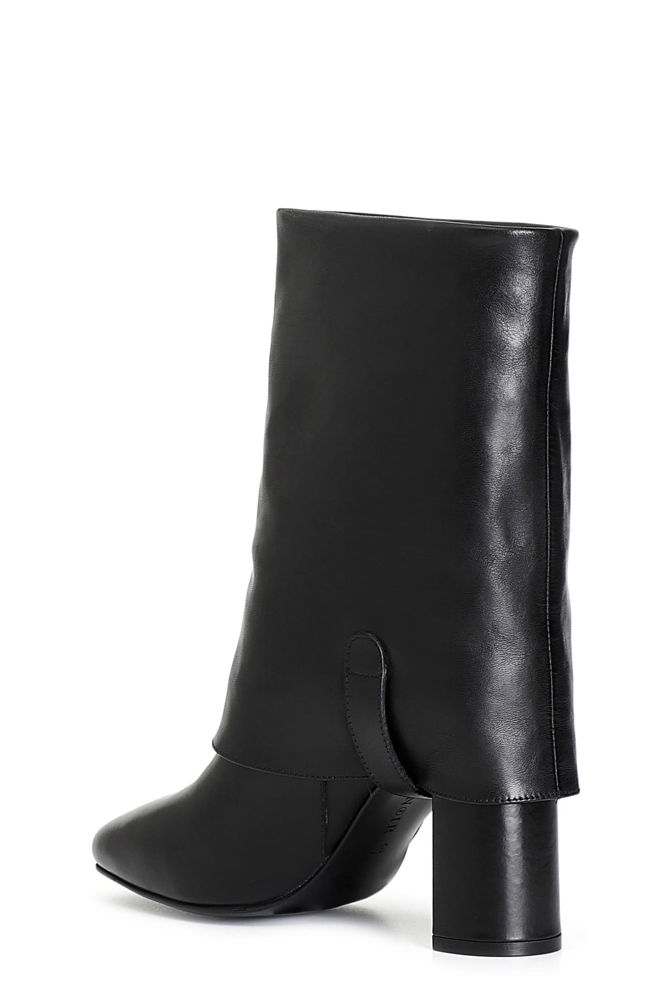 Tronchetto da donna in nappa con maxi risvolto nero — vista 2