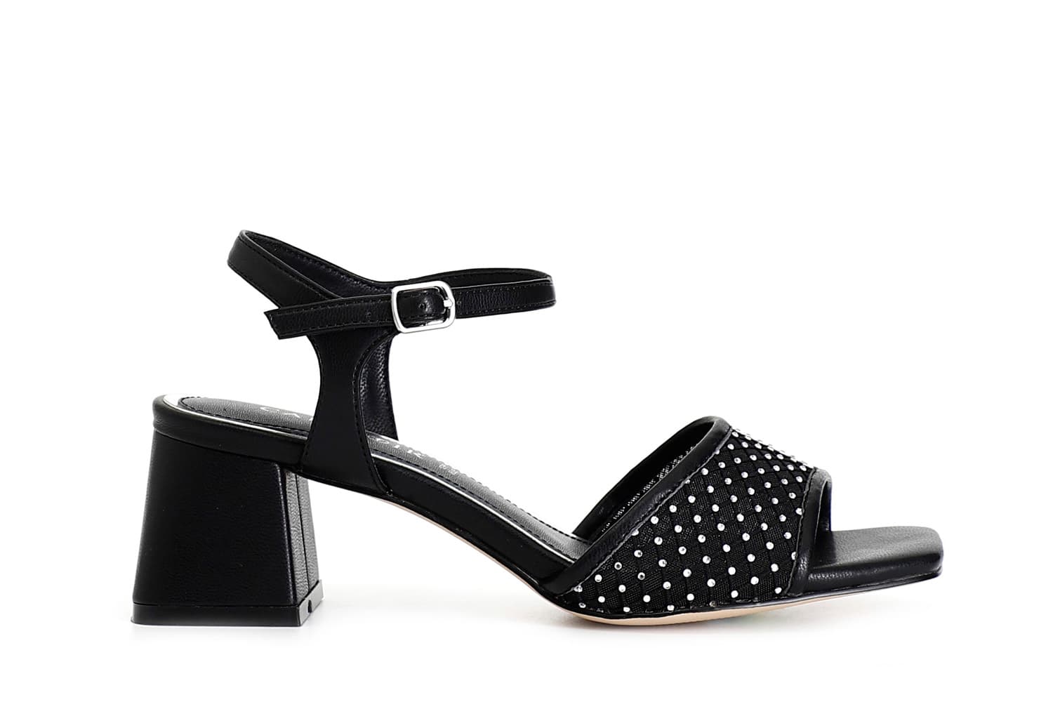 CafèNoir — Sandali gilda con retina strass nero
