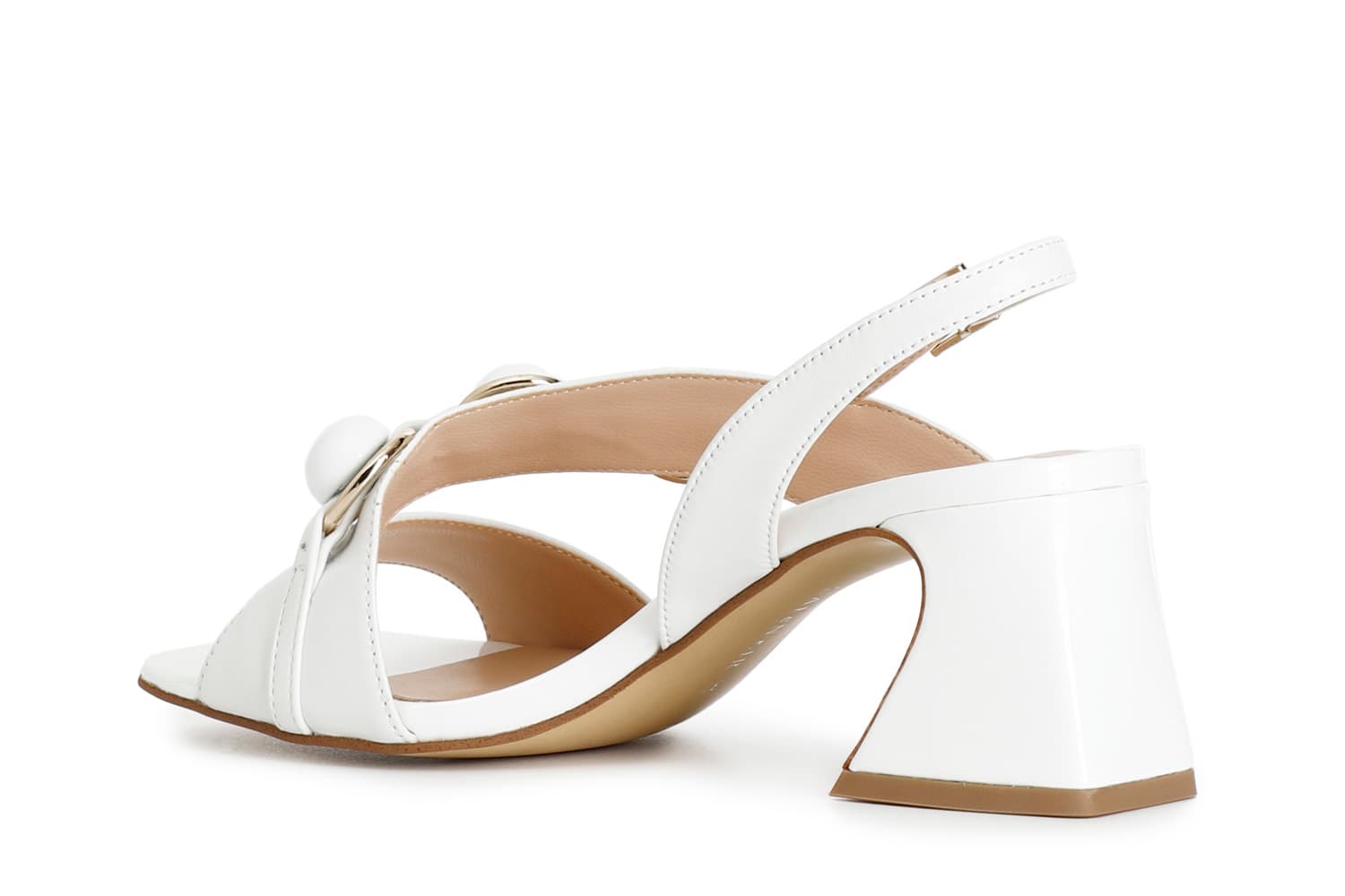 Sandali asimmetrici in pelle bianco — vista 2