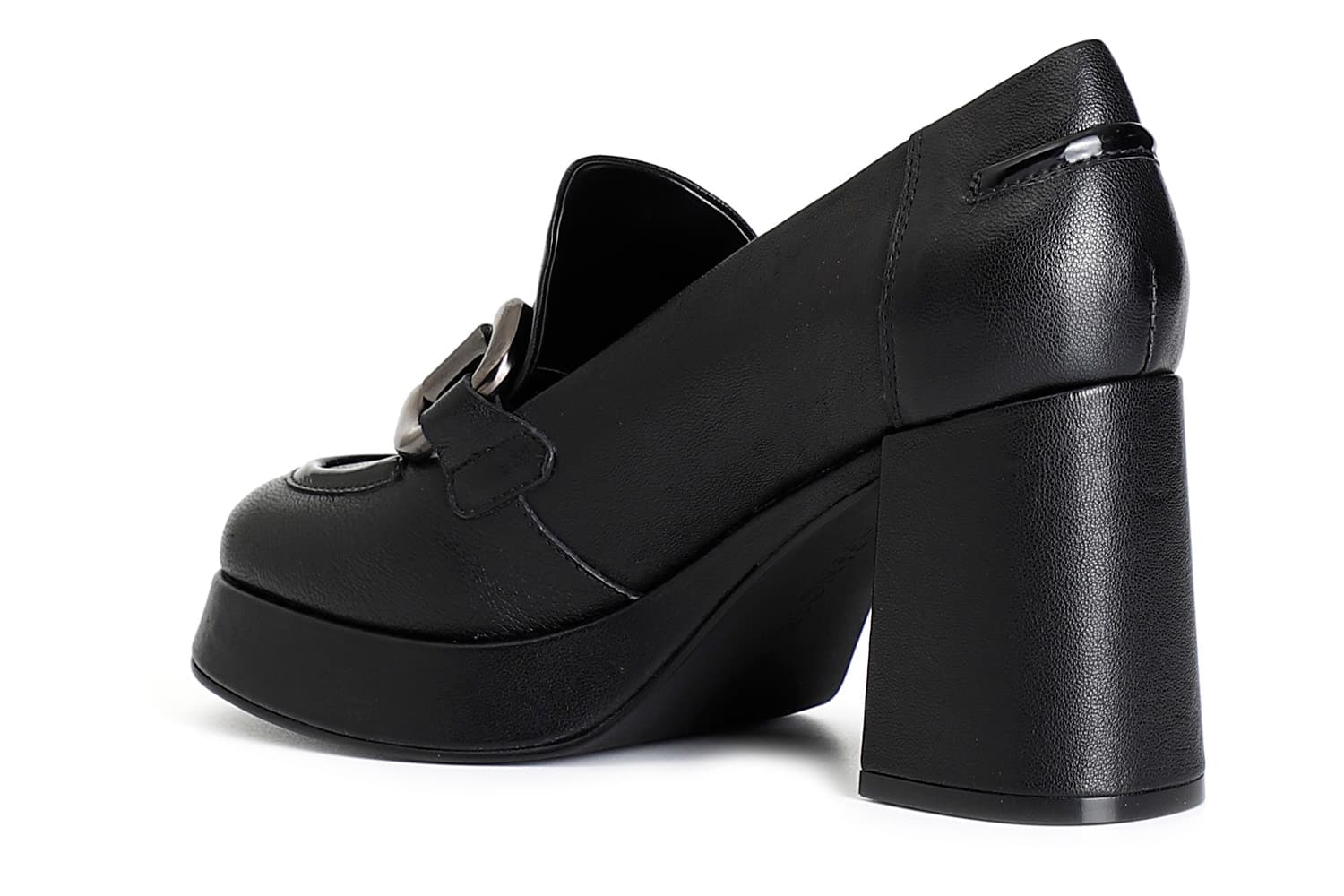 Mocassino da donna in nappa con morsetto nero — vista 2