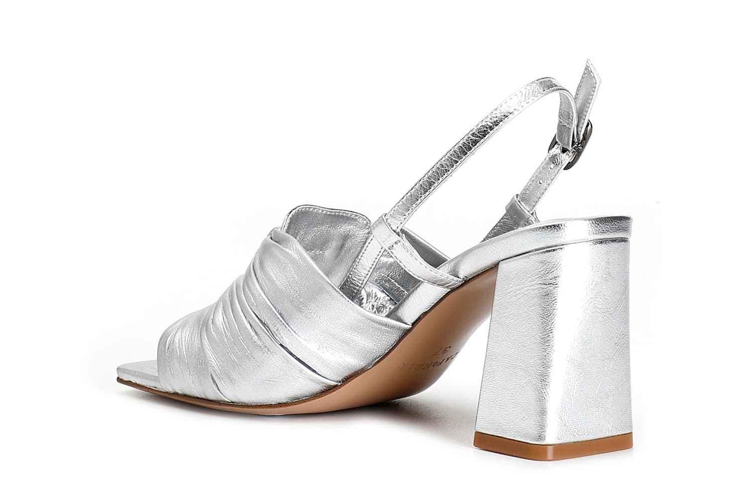 Sandali in pelle laminata argento — vista 2