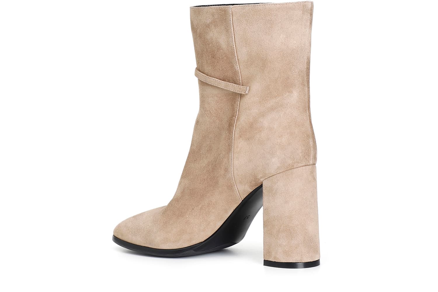 Tronchetto in camoscio con cinturino beige — vista 2