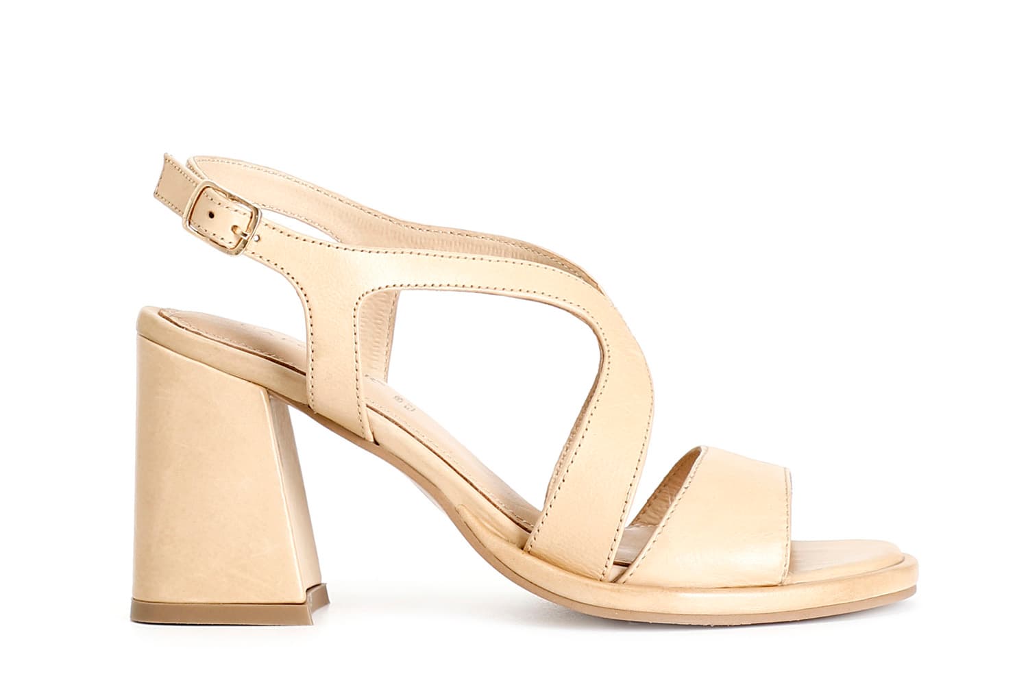 CafèNoir — Sandali in pelle con fascia e incrocio beige