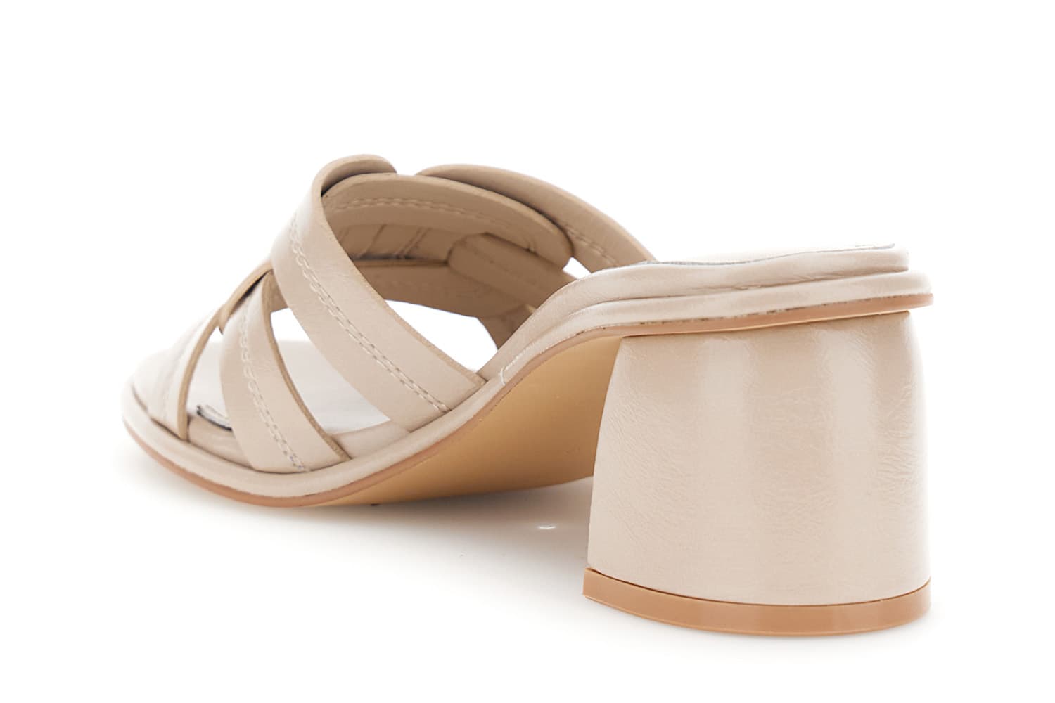 Sandali effetto naplak con cuciture a decoro beige — vista 2