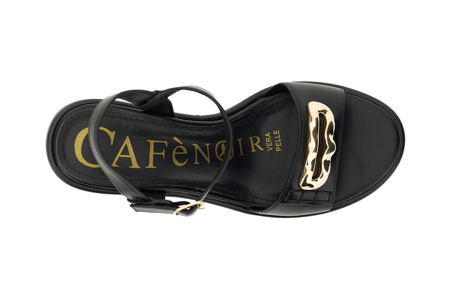 Sandali gilda effetto pelle con accessorio nero — vista 4