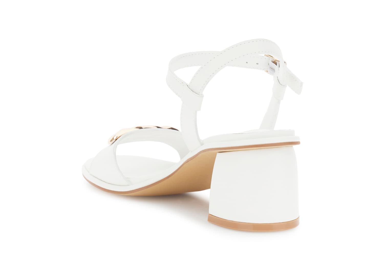 Sandali gilda ieffetto pelle con accessorio off white — vista 2