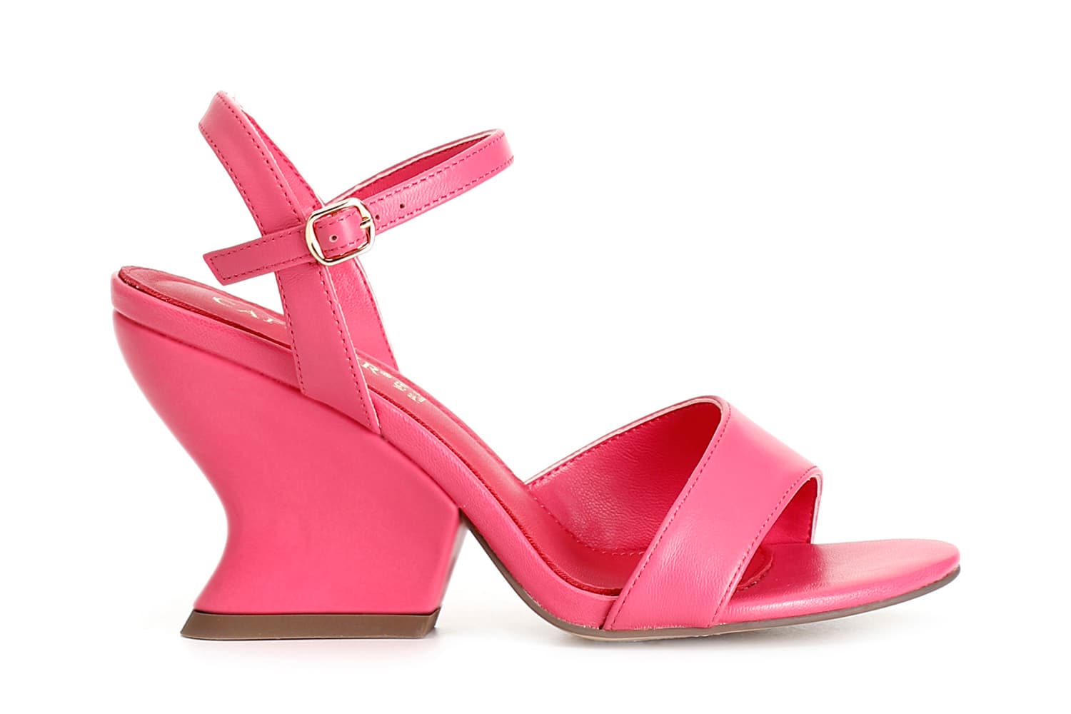 CafèNoir — Sandali in pelle con fascia asimmetrica fuxia