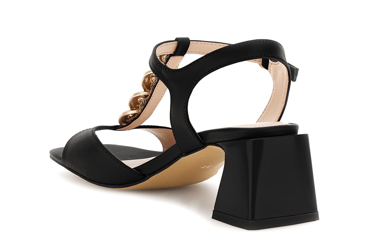 Sandali gilda in nappa con accessorio nero — vista 2