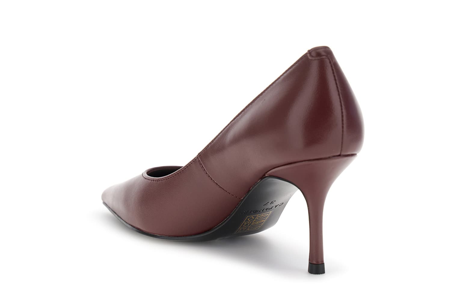 Décolleté in pelle bordeaux — vista 2