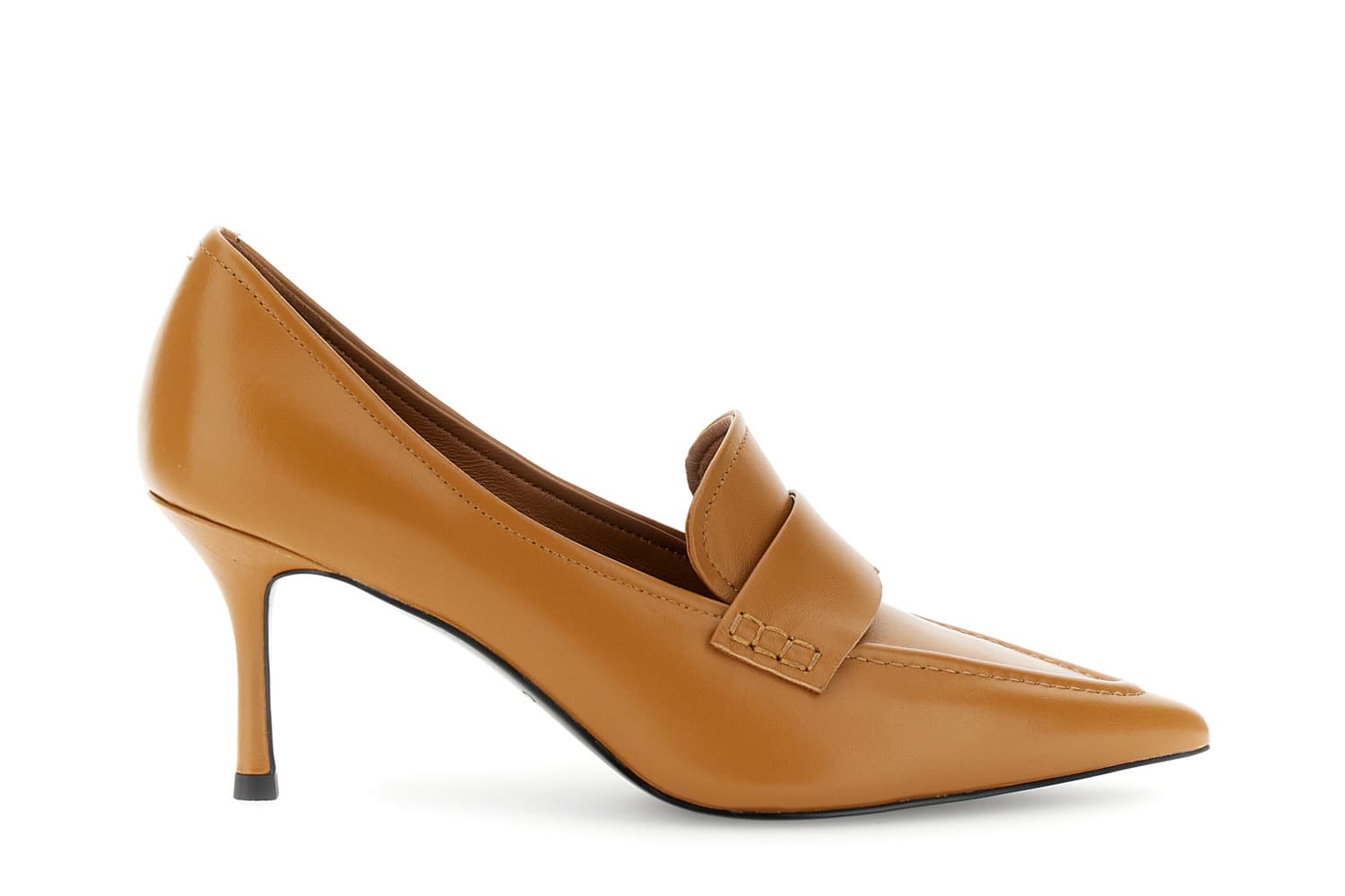 CafèNoir — Décolleté mocassino in pelle biscotto