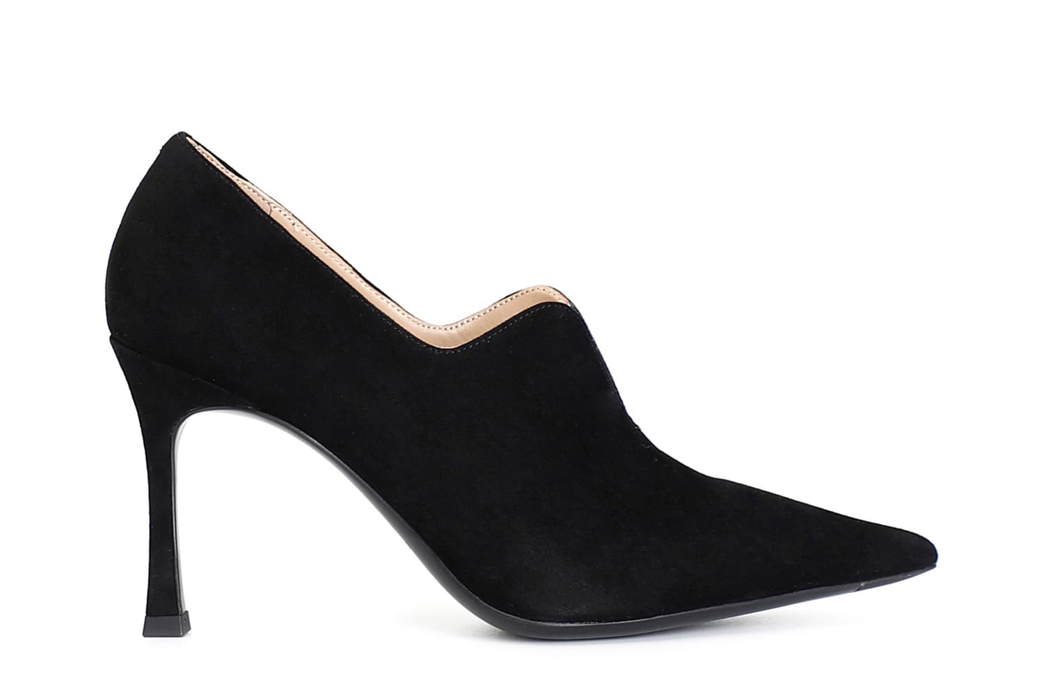 CafèNoir — Décolleté in camoscio con taglio a "v" nero