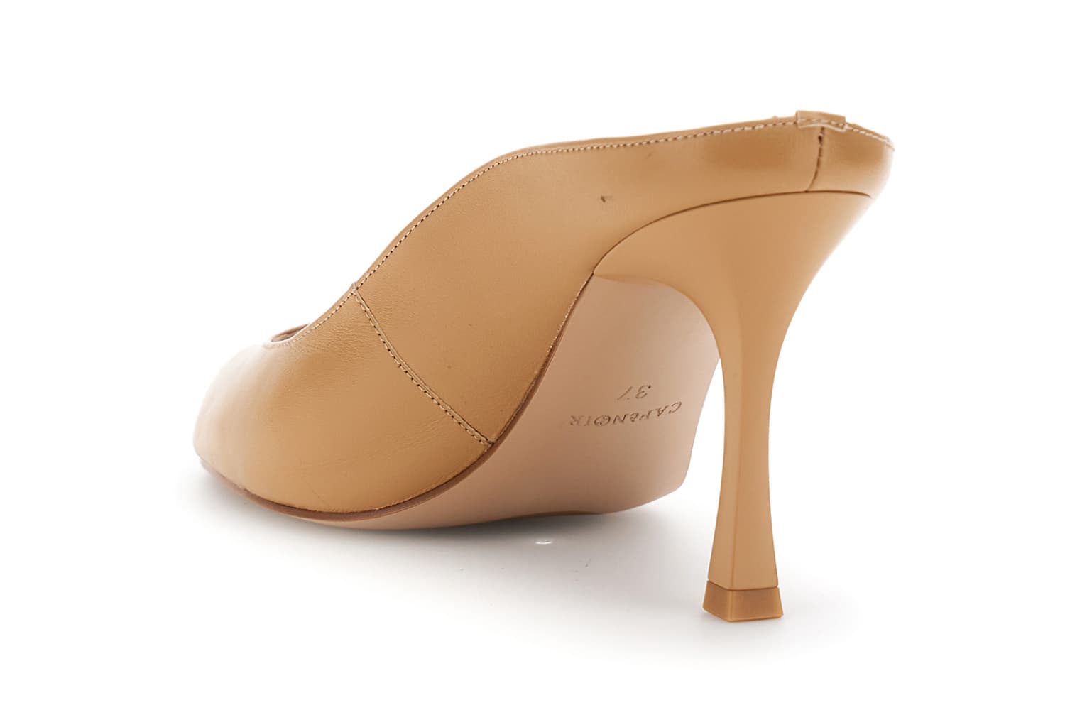 Sandali mules open-toe in nappa nude — vista 2
