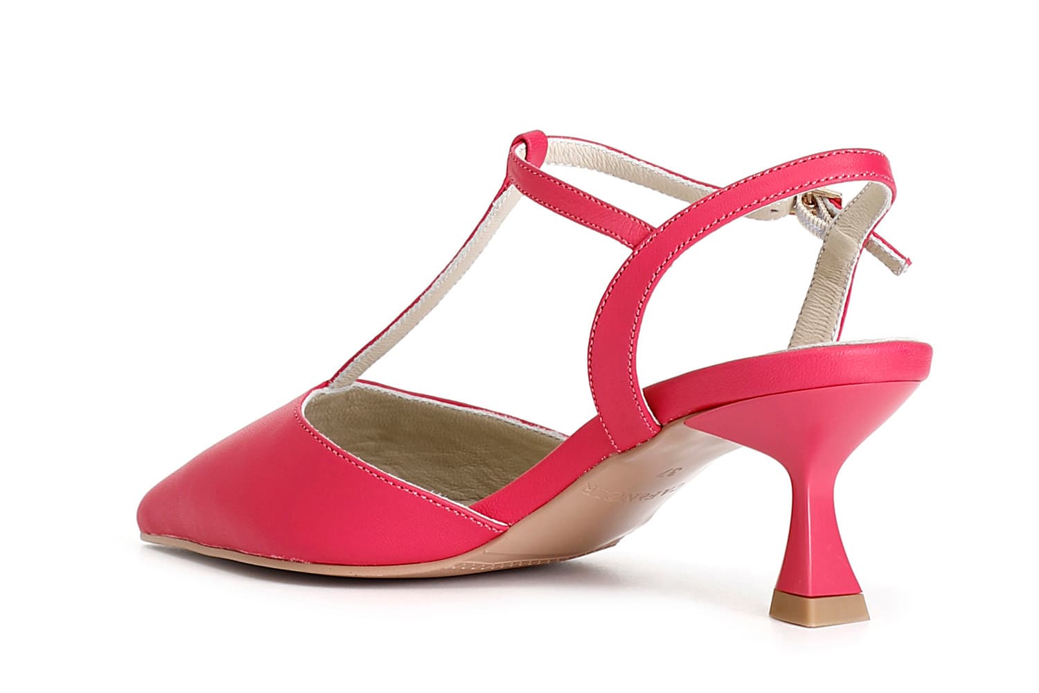 Décolleté in nappa chiusa sul davanti fuxia — vista 2
